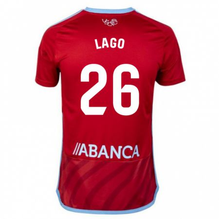 Kandiny Bambino Maglia Yoel Lago #26 Rosso Kit Gara Away 2023/24 Maglietta