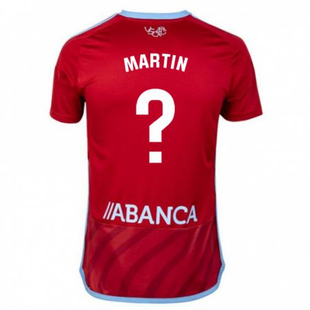 Kandiny Bambino Maglia Pablo Martín #0 Rosso Kit Gara Away 2023/24 Maglietta