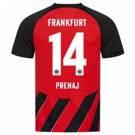 Kandiny Uomo Maglia Christian Prenaj #14 Rosso Nero Kit Gara Home 2023/24 Maglietta