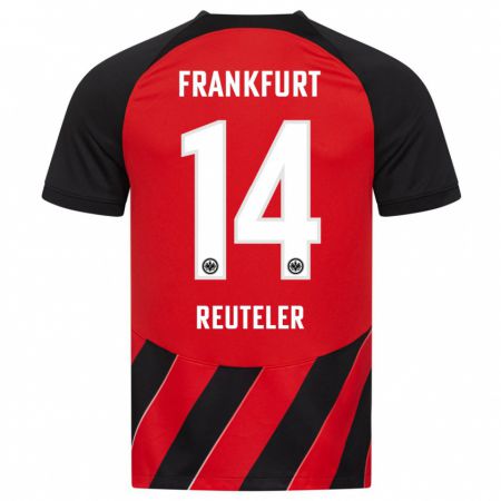 Kandiny Uomo Maglia Geraldine Reuteler #14 Rosso Nero Kit Gara Home 2023/24 Maglietta