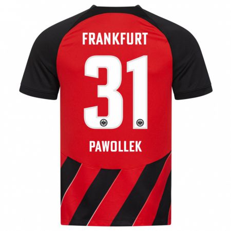 Kandiny Uomo Maglia Tanja Pawollek #31 Rosso Nero Kit Gara Home 2023/24 Maglietta