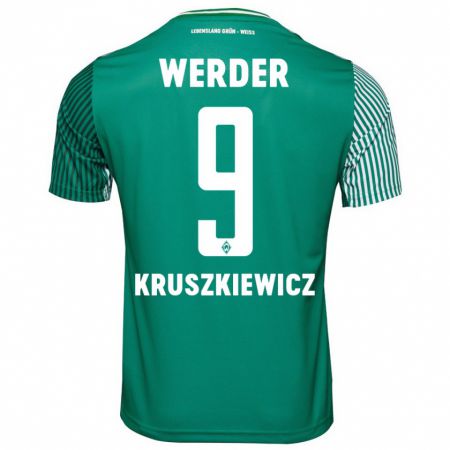 Kandiny Uomo Maglia Jakub Kruszkiewicz #9 Verde Kit Gara Home 2023/24 Maglietta