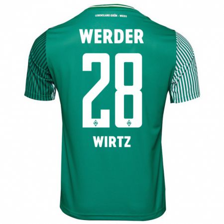 Kandiny Uomo Maglia Juliane Wirtz #28 Verde Kit Gara Home 2023/24 Maglietta