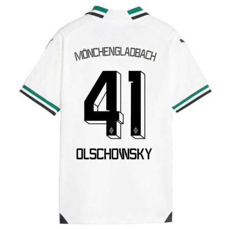 Kandiny Uomo Maglia Jan Olschowsky #41 Bianco Verde Kit Gara Home 2023/24 Maglietta