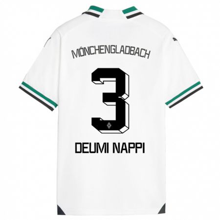 Kandiny Heren Dimitrie Deumi Nappi #3 Wit Groen Thuisshirt Thuistenue 2023/24 T-Shirt België