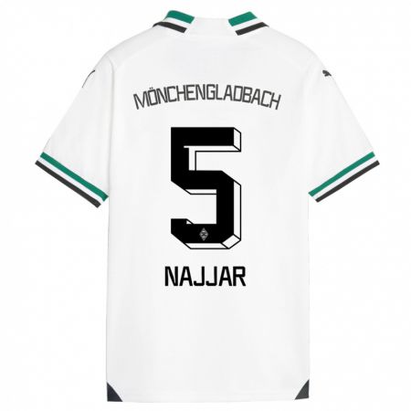 Kandiny Uomo Maglia Jamil Najjar #5 Bianco Verde Kit Gara Home 2023/24 Maglietta