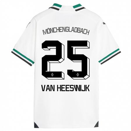 Kandiny Uomo Maglia Amber Van Heeswijk #25 Bianco Verde Kit Gara Home 2023/24 Maglietta