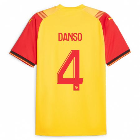 Kandiny Herren Kevin Danso #4 Gelb Heimtrikot Trikot 2023/24 T-Shirt Österreich