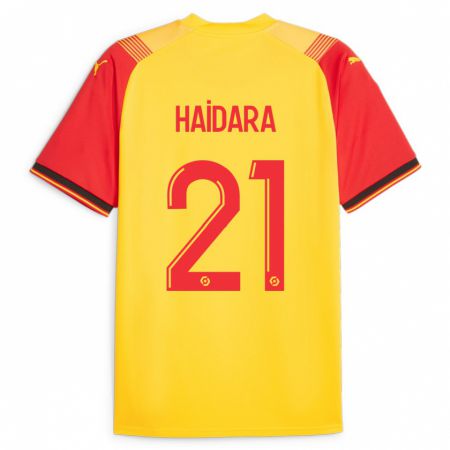 Kandiny Uomo Maglia Massadio Haidara #21 Giallo Kit Gara Home 2023/24 Maglietta