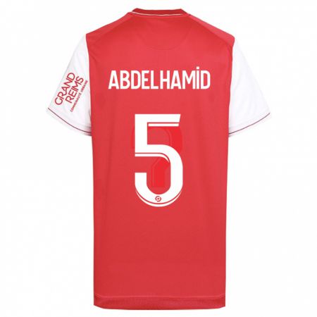 Kandiny Hombre Camiseta Yunis Abdelhamid #5 Rojo 1ª Equipación 2023/24 La Camisa