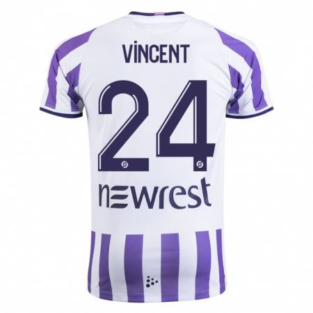 Kandiny Uomo Maglia Magalie Vincent #24 Bianco Kit Gara Home 2023/24 Maglietta