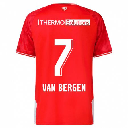 Kandiny Uomo Maglia Mitchell Van Bergen #7 Rosso Kit Gara Home 2023/24 Maglietta