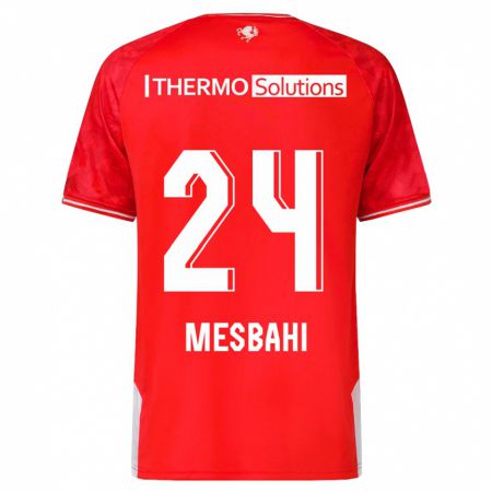 Kandiny Uomo Maglia Juliën Mesbahi #24 Rosso Kit Gara Home 2023/24 Maglietta