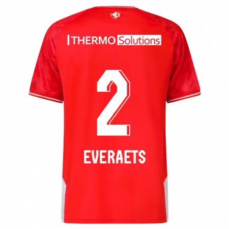 Kandiny Herren Kim Everaets #2 Rot Heimtrikot Trikot 2023/24 T-Shirt Österreich