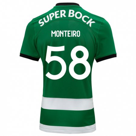 Kandiny Hombre Camiseta David Monteiro #58 Verde 1ª Equipación 2023/24 La Camisa