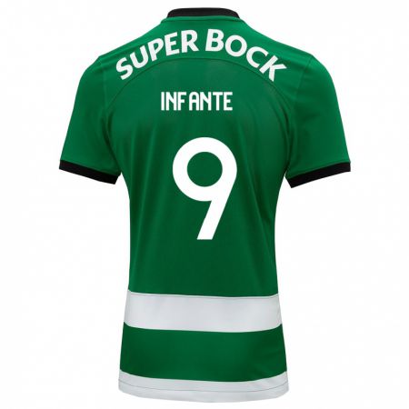 Kandiny Hombre Camiseta João Infante #9 Verde 1ª Equipación 2023/24 La Camisa