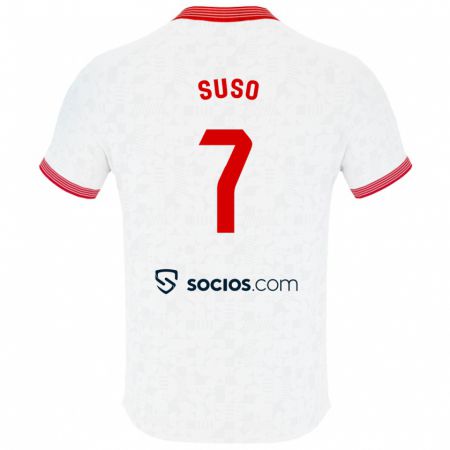 Kandiny Uomo Maglia Suso #7 Bianco Kit Gara Home 2023/24 Maglietta