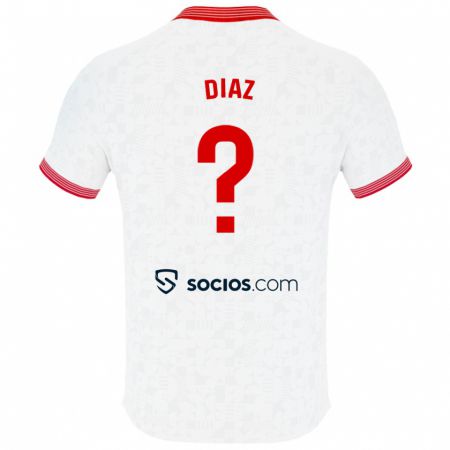 Kandiny Uomo Maglia Titi Díaz #0 Bianco Kit Gara Home 2023/24 Maglietta