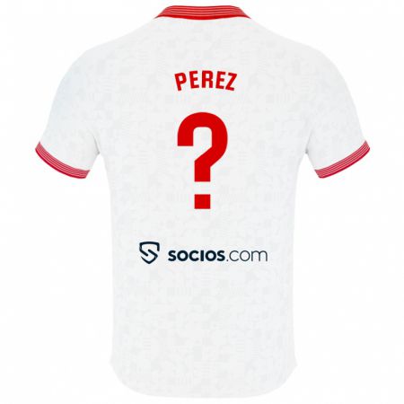 Kandiny Uomo Maglia Adrián Pérez #0 Bianco Kit Gara Home 2023/24 Maglietta