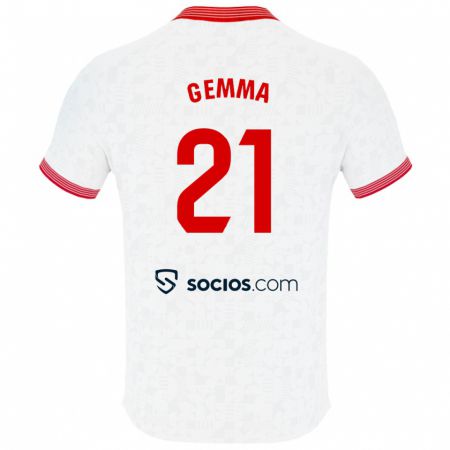 Kandiny Uomo Maglia Gemma Gili Giner #21 Bianco Kit Gara Home 2023/24 Maglietta