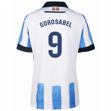 Kandiny Uomo Maglia Jakes Gorosabel #9 Blu Bianco Kit Gara Home 2023/24 Maglietta