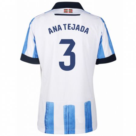 Kandiny Herren Ana Tejada Jiménez #3 Blau Weiss Heimtrikot Trikot 2023/24 T-Shirt Österreich