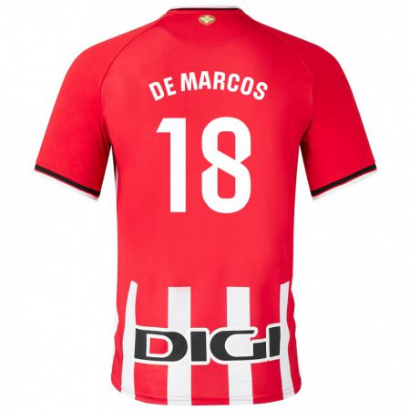 Kandiny Hombre Camiseta Óscar De Marcos #18 Rojo 1ª Equipación 2023/24 La Camisa México