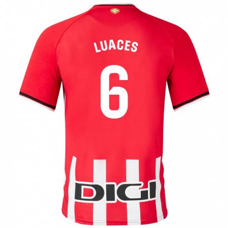 Kandiny Uomo Maglia Iraitz Luaces #6 Rosso Kit Gara Home 2023/24 Maglietta