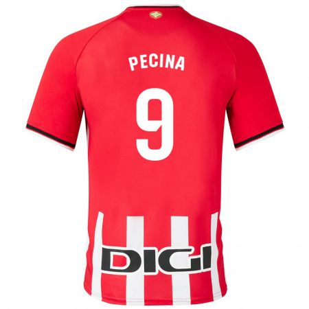 Kandiny Uomo Maglia Ander Peciña #9 Rosso Kit Gara Home 2023/24 Maglietta