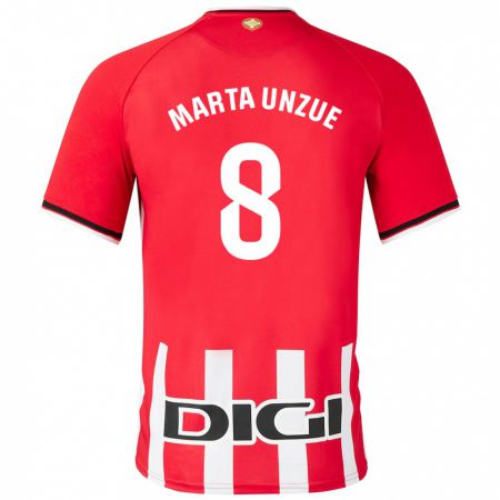 Kandiny Uomo Maglia Marta Unzué Urdániz #8 Rosso Kit Gara Home 2023/24 Maglietta