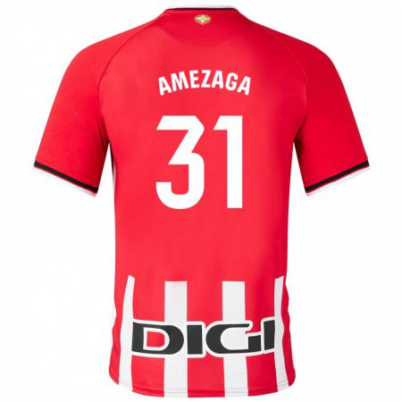 Kandiny Uomo Maglia Jone Amezaga #31 Rosso Kit Gara Home 2023/24 Maglietta