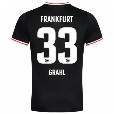 Kandiny Uomo Maglia Jens Grahl #33 Nero Kit Gara Away 2023/24 Maglietta