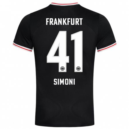 Kandiny Uomo Maglia Simon Simoni #41 Nero Kit Gara Away 2023/24 Maglietta