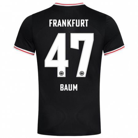 Kandiny Uomo Maglia Elias Baum #47 Nero Kit Gara Away 2023/24 Maglietta