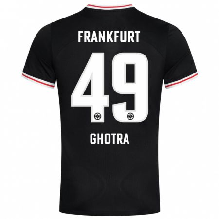 Kandiny Uomo Maglia Harpreet Ghotra #49 Nero Kit Gara Away 2023/24 Maglietta