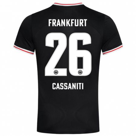 Kandiny Herren Nino Cassaniti #26 Schwarz Auswärtstrikot Trikot 2023/24 T-Shirt Österreich