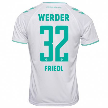 Kandiny Uomo Maglia Marco Friedl #32 Bianco Kit Gara Away 2023/24 Maglietta