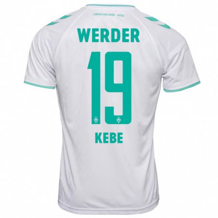 Kandiny Uomo Maglia David Kébé #19 Bianco Kit Gara Away 2023/24 Maglietta