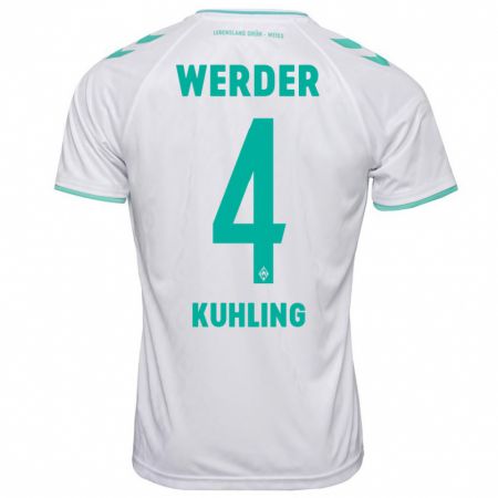 Kandiny Uomo Maglia Ole Kühling #4 Bianco Kit Gara Away 2023/24 Maglietta