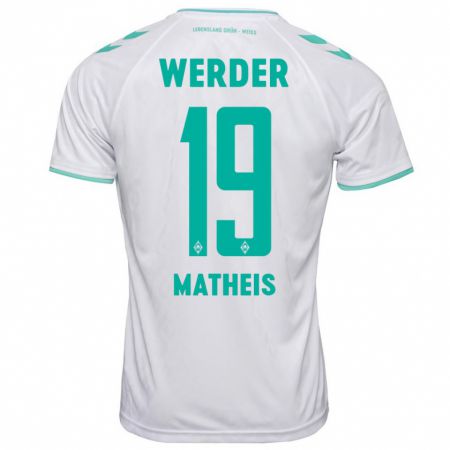 Kandiny Uomo Maglia Saskia Matheis #19 Bianco Kit Gara Away 2023/24 Maglietta