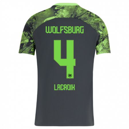 Kandiny Herren Maxence Lacroix #4 Dunkelgrau Auswärtstrikot Trikot 2023/24 T-Shirt Österreich