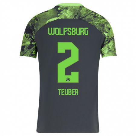 Kandiny Herren Julius Teuber #2 Dunkelgrau Auswärtstrikot Trikot 2023/24 T-Shirt Österreich