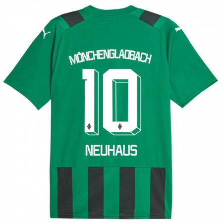 Kandiny Uomo Maglia Florian Neuhaus #10 Nero Verde Kit Gara Away 2023/24 Maglietta