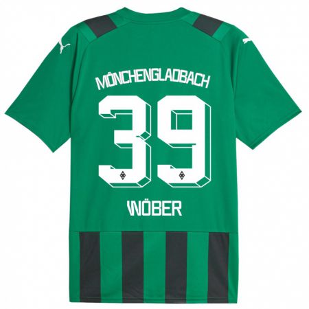 Kandiny Uomo Maglia Maximilian Wöber #39 Nero Verde Kit Gara Away 2023/24 Maglietta