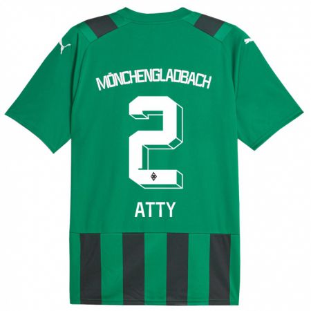 Kandiny Uomo Maglia Yassir Atty #2 Nero Verde Kit Gara Away 2023/24 Maglietta