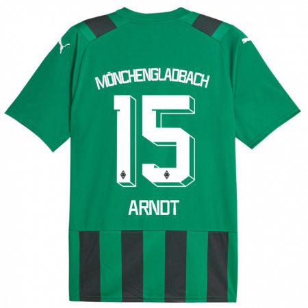 Kandiny Uomo Maglia Leo Arndt #15 Nero Verde Kit Gara Away 2023/24 Maglietta