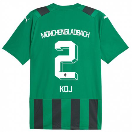 Kandiny Uomo Maglia Julia Koj #2 Nero Verde Kit Gara Away 2023/24 Maglietta