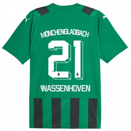 Kandiny Uomo Maglia Michelle Wassenhoven #21 Nero Verde Kit Gara Away 2023/24 Maglietta