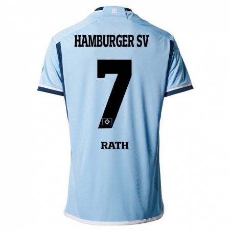 Kandiny Herren Davis Rath #7 Blau Auswärtstrikot Trikot 2023/24 T-Shirt Österreich