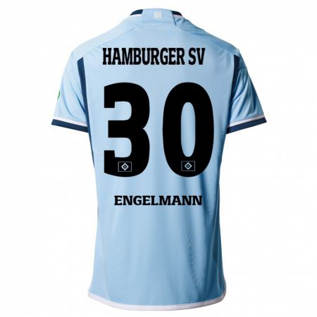 Kandiny Uomo Maglia Timon Engelmann #30 Blu Kit Gara Away 2023/24 Maglietta